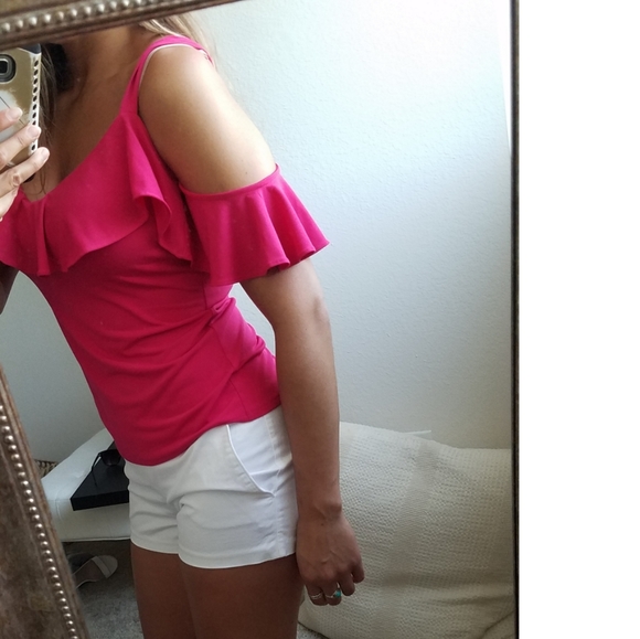 SOLD | Cold shoulder ruffle top - Picture 2 of 4